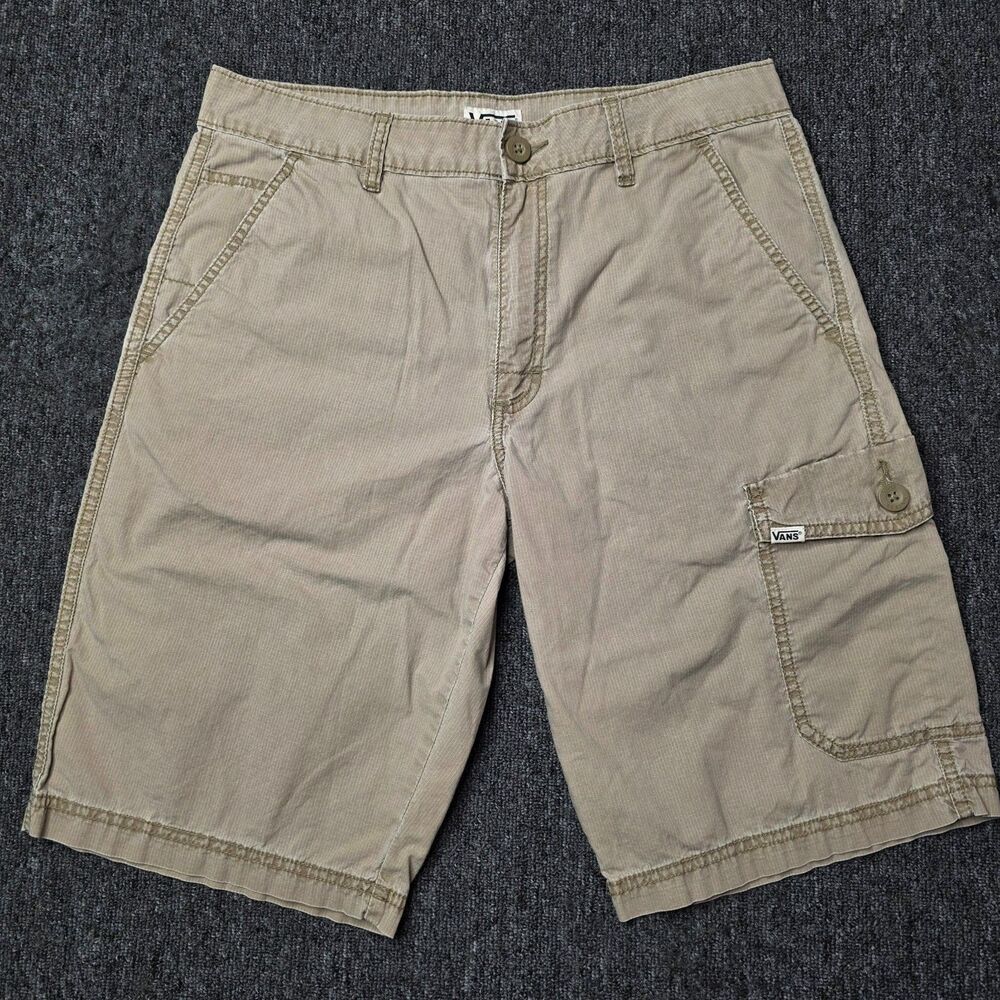 Vans Cargo Shorts Men’s 32 Tan 100% Cotton Utility Casual Skate Style